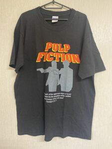 00'S 当時物　PULP FICTION Tシャツ　ヴィンテージ　映画Tシャツ　パルプフィクション サイズL コピーライト　ブラック　タランティーノ