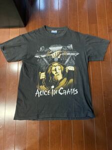 90'S 当時物　ALICE IN CHAINS ジーザスTシャツ　ヴィンテージ　バンド　USA製　アリスインチェインズ　コピーライト　シングルステッチ　