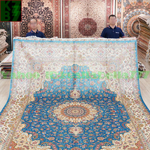 【贅沢敷物】ペルシャ 絨毯 シルク★270ｘ370ｃｍ 100％ ハンドメイド カーペット ラグ 住まい インテリア 応接間 リビング 高級 装飾 W79_画像1