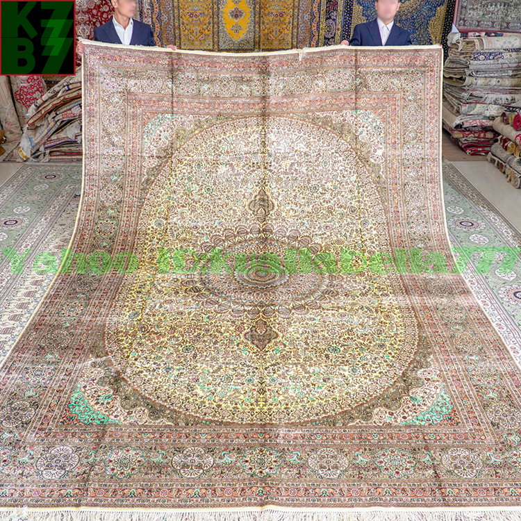 [Alfombra de lujo] Alfombra de seda persa★270x370cm Alfombra 100% hecha a mano Alfombra Interior del hogar Sala de recepción Sala de estar Decoración de lujo X15, muebles, interior, alfombra, Alfombras, estera, Alfombras en general