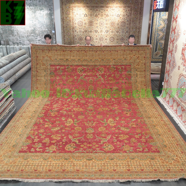 [豪华地毯]波斯真丝地毯★363x460cm 100%手工地毯家居室内客厅客厅豪华装饰X03, 家具, 内部的, 地毯, 小地毯, 垫, 地毯通用