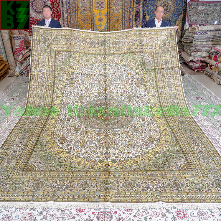 [Tapis de luxe] tapis persan en soie★270x370cm, 100% fait à la main, intérieur de maison, salon, décoration de luxe W98, meubles, intérieur, tapis, tapis, tapis, Tapis général