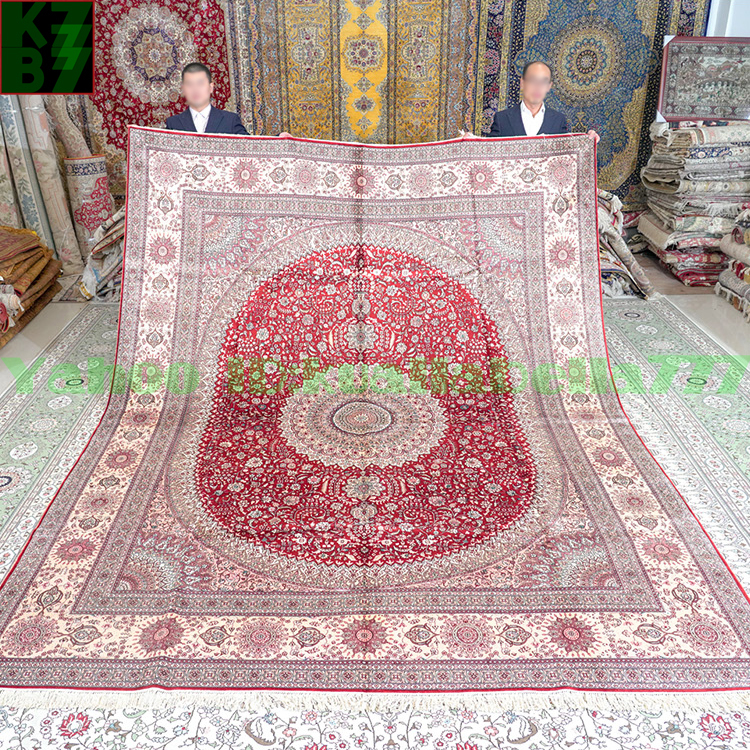 [Luxury Rug] Persian Carpet Silk★270x370cm 100% Handmade Carpet Rug Home Interior Drawing Room Living Luxury Decoration W92, furniture, interior, carpet, rug, mat, Carpet general
