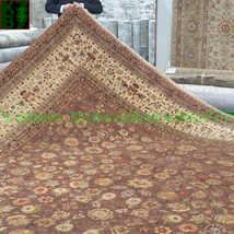 【贅沢敷物】ペルシャ 絨毯 シルク★369ｘ452ｃｍ 100％ ハンドメイド カーペット ラグ 住まい インテリア 応接間 リビング 高級 装飾 W90_画像5