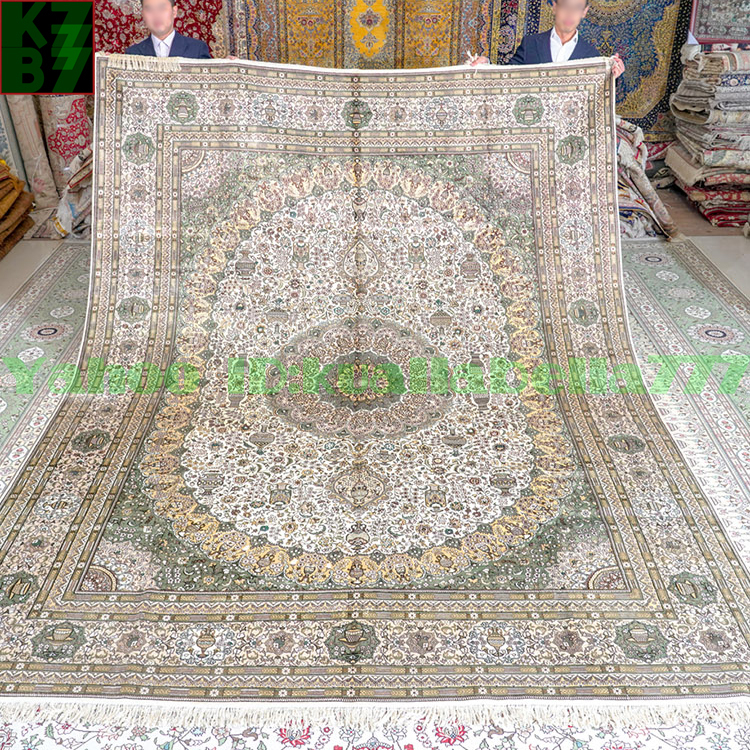 [Luxury Rug] Persian Carpet Silk★270x370cm 100% Handmade Carpet Rug Home Interior Drawing Room Living Luxury Decoration W89, furniture, interior, carpet, rug, mat, Carpet general