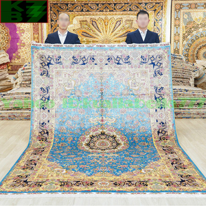 【贅沢敷物】ペルシャ 絨毯 シルク★180ｘ270ｃｍ 100％ ハンドメイド カーペット ラグ 住まい インテリア 応接間 リビング 高級 装飾 W49