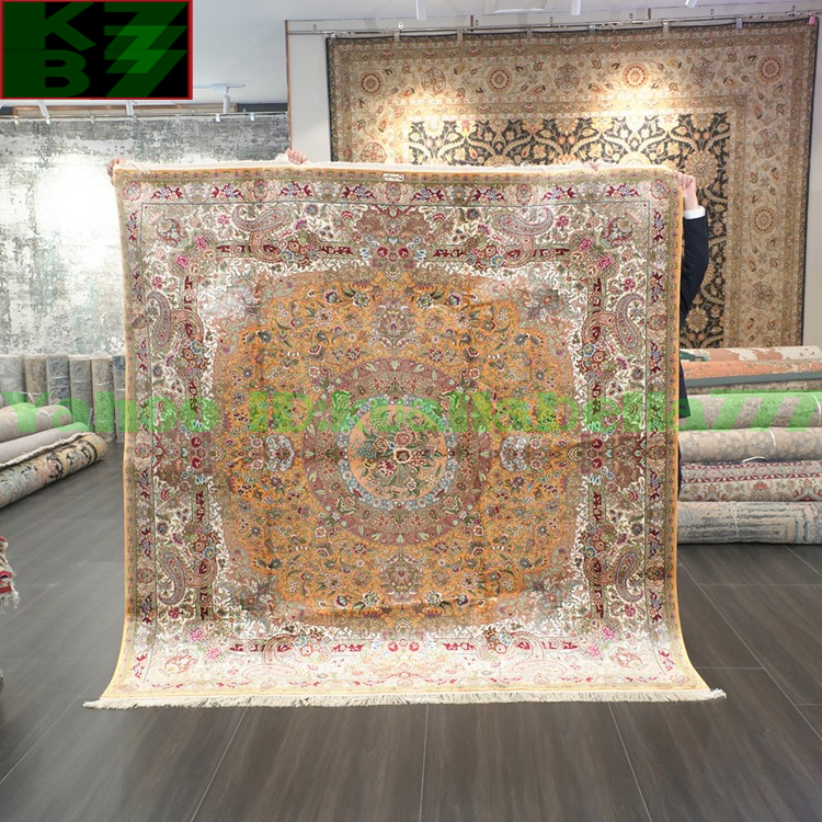[Luxury Rug] Persian Carpet Silk★213x213cm 100% Handmade Carpet Rug Home Interior Drawing Room Living Luxury Decoration W45, furniture, interior, carpet, rug, mat, Carpet general