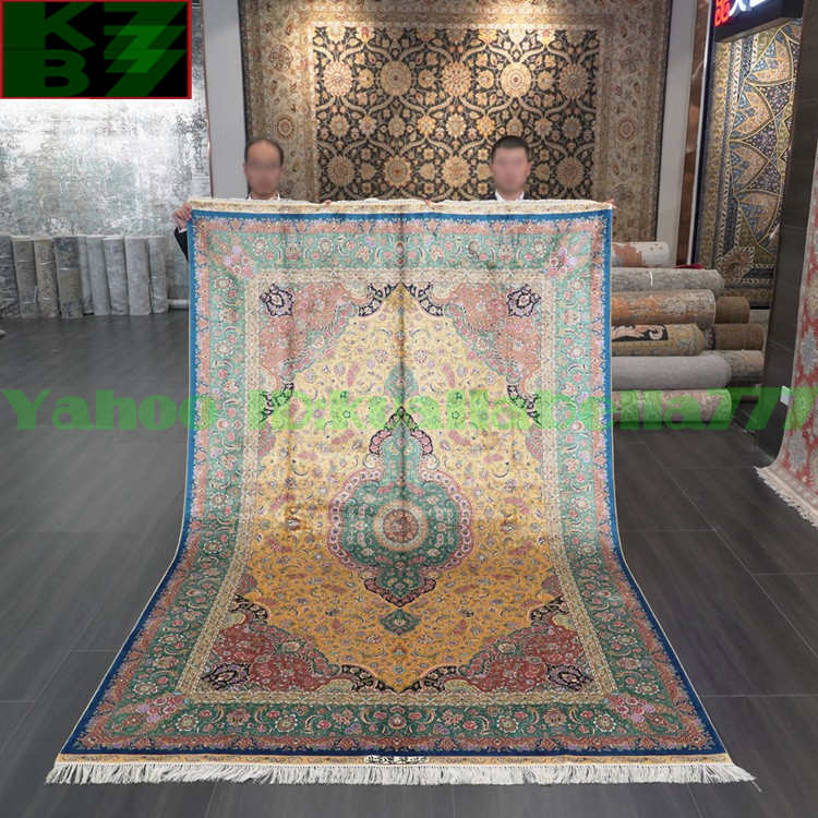 [Luxurious Rug] Persian Silk Carpet★180x270cm 100% Handmade Carpet Rug Home Interior Reception Room Living Room Luxury Decoration W43, furniture, interior, carpet, Rugs, mat, Carpets in general