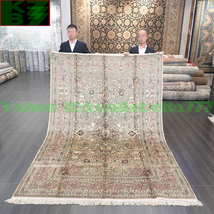 【贅沢敷物】ペルシャ 絨毯 シルク★180ｘ270ｃｍ 100％ ハンドメイド カーペット ラグ 住まい インテリア 応接間 リビング 高級 装飾 W38_画像1