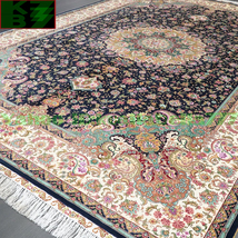 【贅沢敷物】ペルシャ 絨毯 シルク★180ｘ270ｃｍ 100％ ハンドメイド カーペット ラグ 住まい インテリア 応接間 リビング 高級 装飾 W37_画像5