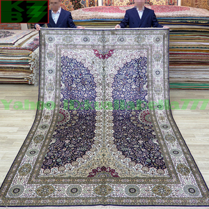【贅沢敷物】ペルシャ 絨毯 シルク★180ｘ270ｃｍ 100％ ハンドメイド カーペット ラグ 住まい インテリア 応接間 リビング 高級 装飾 W14