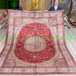【贅沢敷物】ペルシャ 絨毯 シルク★240ｘ310ｃｍ 100％ ハンドメイド カーペット ラグ 住まい インテリア 応接間 リビング 高級 装飾 V99