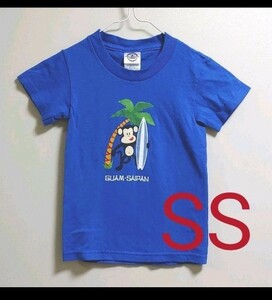 GUAM SAIPANのロゴTシャツ(ブルー)　おさる&ヤシの木 サーフィン柄