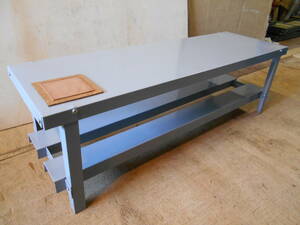 ロングローテーブル グレー 80×25×H25 キャンプテーブルラック 頑丈 洗い物置場 折り畳み ガルバ鋼材 耐熱 防水 自作
