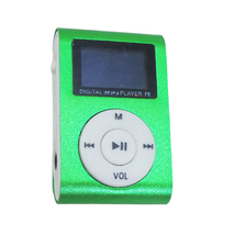 同梱可能 MP3プレーヤー アルミ LCDスクリーン付き クリップ microSD式 MP3プレイヤー グリーンｘ１台_画像2