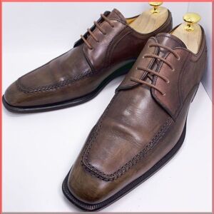 イタリア製◆MARC JACOBS◆40/25cm/ビジネスシューズ/革靴/マークジェイコブス/ブラウン/Uチップ/レザーシューズ/メンズ/ドレスシューズ