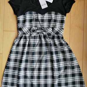 【32】バイバイ/Bye Bye BIGリボン&タータンチェック切替ワンピース 新品/未使用/タグ付き