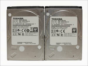 TOSHIBA 2.5インチHDD MQ01ABD050 500GB SATA 2個セット #9531