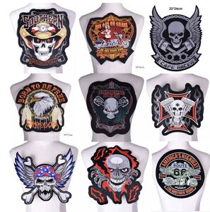 バイカーズビッグワッペン9点セット バイカーズワッペンセット バイカービッグワッペン ライダース用ワッペン アイロンワッペン