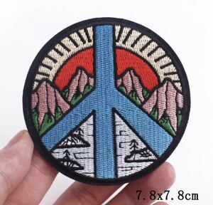 日の出ワッペンB 山脈ワッペン 日本ワッペン アイロン ワッペン 刺繍ワッペン アイロンパッチ