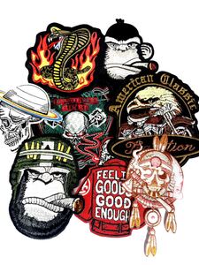 バイカーワッペンセットB bikerワッペン8点セット バイカーワッペン8点セット アイロンワッペン アップリケ 刺繍ワッペン