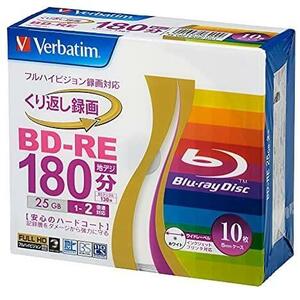 バーベイタムジャパン(Verbatim Japan) くり返し録画用 ブルーレイディスク BD-RE 25GB 10枚 ホワイトプリンタブル 片面1層 1-