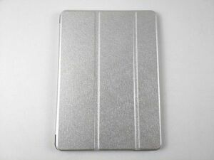 iPad 9.7 2017用 カバー PUレザー+ハードケース 三折 スタンド 薄型 シルバー