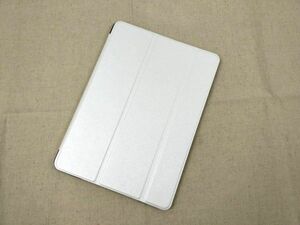 iPad 9.7 2017用 カバー PUレザー+ハードケース 三折 スタンド 薄型 ホワイト