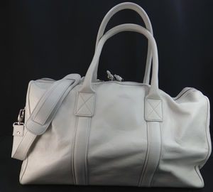  Io Pele * Italy white leather W42cm Boston IOpelle ITALIA unused 