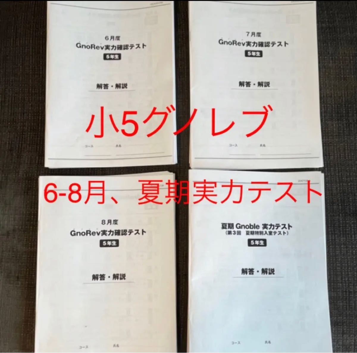 グノーブル グノレブ 実力確認テスト2022年度 6年生 10回セット 爆速