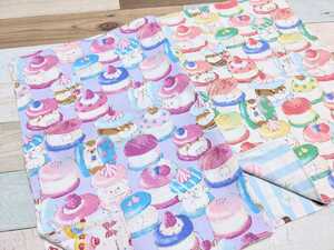 *ハンドメイド*ランチョンマット2枚セット30×40*給食*アニマルマカロン柄*入園・入学・新学期準備*小学校