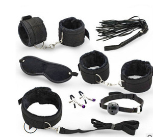 新入荷【即納】10点セット 黒 拘束具 SM グッズ コスプレ 調節可能 束縛具 セクシー 柔らかい アダルト 匿名配送 送料無料