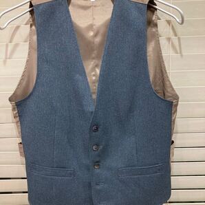 中古 BEAMS HEART メンズ ピンヘッド テーラード ジレ 48サイズ ブルー ウォッシャブル