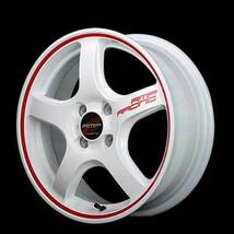 RMP RACING/R50 アクセラ/アクセラスポーツ BM系/BY系(ハイブリッド車) アルミホイール 1本【17×7.0J 5-114.3 INSET48 ホワイト/リムRED】_画像3