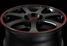 RMP RACING/R07 スカイラインクーペ 36系 アルミホイール 4本セット【18×8J 5-114.3 INSET45 ブラック/リムレッドライン】_画像6