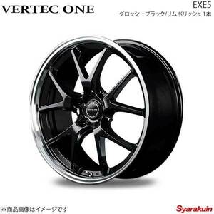 VERTEC ONE/EXE5 デミオ DE系 アルミホイール 1本 【16×6.0J 4-100 INSET43 グロッシーブラック/リムポリッシュ】