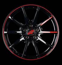 RMP RACING/R25 インプレッサ GVB/GVF アルミホイール 1本 【17×8.0J 5-114.3 INSET46 ブラック/リムレッドライン】_画像2