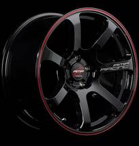 RMP RACING/R07 エスティマ 30系 後期 アルミホイール 4本セット 【17×7.0J 5-114.3 INSET48 ブラック/リムレッドライン】_画像3