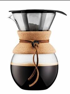 ◆BODUM ボダム◆POUR OVER プアオーバー ドリップ式コーヒーメーカー 1000ml ステンレスメッシュフィルター付 ドリッパー&蓋付 ケメックス