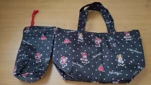 ランチバッグ&ペットボトルケース ミニー柄