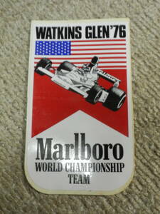 1976マルボロF1ステッカー　ワトキンスグレン Marlboro WORLD CHAMPIONSHIP TEAM ジェームスハント　マクラーレン