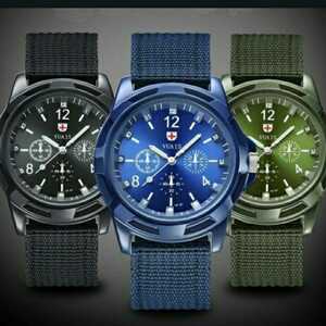 新品　未使用　army　戦争　腕時計　緑　黒　青　三色セット　