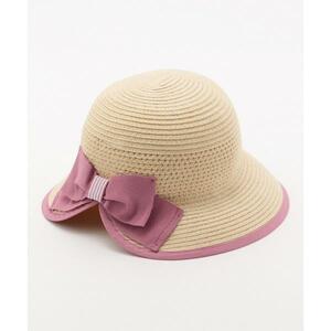  new goods Kumikyoku anyFAM rear ..O.K. very popular sunshade UV correspondence straw hat for children girl 52cm white white beige pink UV cut eni.fam