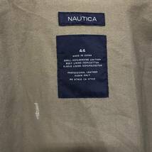 90s NAUTICA ハイネック レザー ジャケット 44 ビッグサイズ ブラック ノーティカ ミリタリー 80s 00s Y2K 古着 オールド ビンテージ_画像7