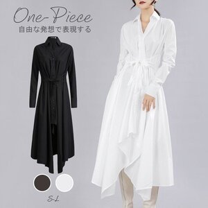 ワンピース ロングワンピース ゆったり 秋ワンピ ワンピース ロングワンピース シャツワンピース マキシランピース コート長袖 体