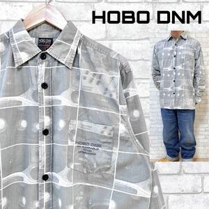 HOBO DNM ホーボーデニム ビッグシルエット DJ柄 総柄 デザインシャツ