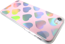 SALE ホログラム ハートマーク iPhone6s iPhoneXs TPU ケース ピンク_画像2