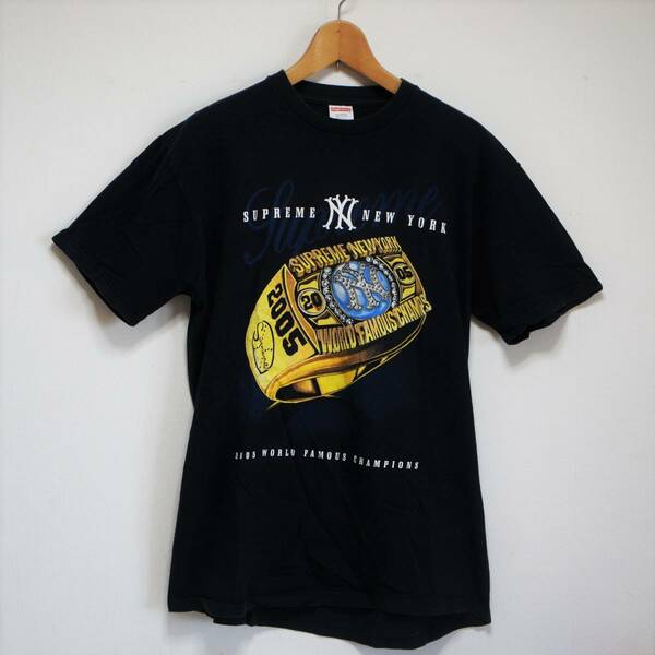 L 初期2005年 激レア Supreme World Famous Championship Ring Tee ニューヨーク ヤンキース New York Yankees Bobblehead バブルヘッド