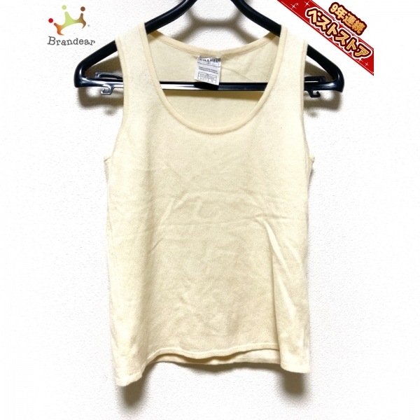 公式正規店 シャネルトップスノースリーブ38 Tシャツ/カットソー(半袖/袖なし)