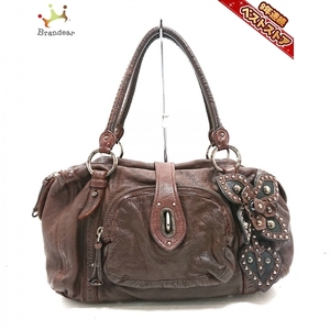 Miu Miu handbag-leather dark brown bag, fruit, Mew Mew, Bag, bag